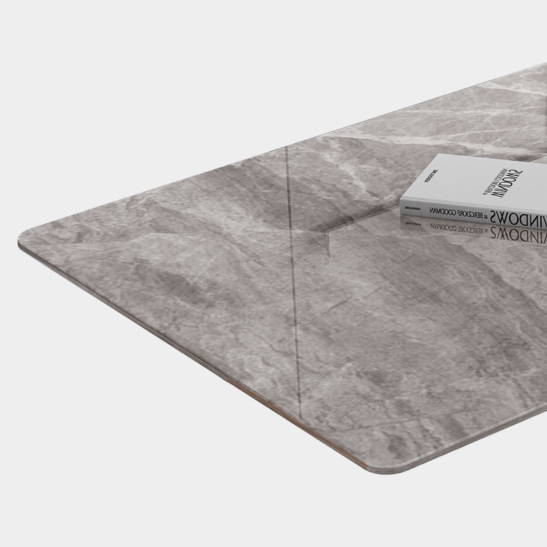 Simple Gray Sintered Stone Dining Table Kitchen Standard Dining Table with Pedestal Base Clearhalo ' dining_table' 'Dining Tables & Seating' 'Dining Tables' 'furn' 'furn_dining_table' 'Furniture' 'furniture_dining_table' 'Kitchen & Dining Furniture' 'kitchen&dining_furn' 'kitchen' 'kitchen_dining_table' 3902231