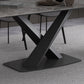 Simple Gray Sintered Stone Dining Table Kitchen Standard Dining Table with Pedestal Base Clearhalo ' dining_table' 'Dining Tables & Seating' 'Dining Tables' 'furn' 'furn_dining_table' 'Furniture' 'furniture_dining_table' 'Kitchen & Dining Furniture' 'kitchen&dining_furn' 'kitchen' 'kitchen_dining_table' 3902232