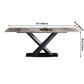 Simple Gray Sintered Stone Dining Table Kitchen Standard Dining Table with Pedestal Base Clearhalo ' dining_table' 'Dining Tables & Seating' 'Dining Tables' 'furn' 'furn_dining_table' 'Furniture' 'furniture_dining_table' 'Kitchen & Dining Furniture' 'kitchen&dining_furn' 'kitchen' 'kitchen_dining_table' 3902240