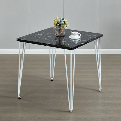 Square Sintered Stone Three-Color Dining Table Industrial 4 Legs Table for Dining Room Black White Clearhalo ' dining_table' 'Dining Tables & Seating' 'Dining Tables' 'furn' 'furn_dining_table' 'Furniture' 'furniture_dining_table' 'Kitchen & Dining Furniture' 'kitchen&dining_furn' 'kitchen' 'kitchen_dining_table' 3902247