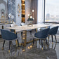 Sintered Stone White Tone Dining Table Glam Trestle Base Table for Dining Room Clearhalo ' dining_table' 'Dining Tables & Seating' 'Dining Tables' 'furn' 'furn_dining_table' 'Furniture' 'furniture_dining_table' 'Kitchen & Dining Furniture' 'kitchen&dining_furn' 'kitchen' 'kitchen_dining_table' 3902261