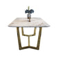 Sintered Stone White Tone Dining Table Glam Trestle Base Table for Dining Room Beige Without Chairs Clearhalo ' dining_table' 'Dining Tables & Seating' 'Dining Tables' 'furn' 'furn_dining_table' 'Furniture' 'furniture_dining_table' 'Kitchen & Dining Furniture' 'kitchen&dining_furn' 'kitchen' 'kitchen_dining_table' 3902263