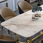 Sintered Stone White Tone Dining Table Glam Trestle Base Table for Dining Room Clearhalo ' dining_table' 'Dining Tables & Seating' 'Dining Tables' 'furn' 'furn_dining_table' 'Furniture' 'furniture_dining_table' 'Kitchen & Dining Furniture' 'kitchen&dining_furn' 'kitchen' 'kitchen_dining_table' 3902264