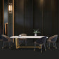 Sintered Stone White Tone Dining Table Glam Trestle Base Table for Dining Room Clearhalo ' dining_table' 'Dining Tables & Seating' 'Dining Tables' 'furn' 'furn_dining_table' 'Furniture' 'furniture_dining_table' 'Kitchen & Dining Furniture' 'kitchen&dining_furn' 'kitchen' 'kitchen_dining_table' 3902268