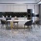 Sintered Stone White Tone Dining Table Glam Trestle Base Table for Dining Room Clearhalo ' dining_table' 'Dining Tables & Seating' 'Dining Tables' 'furn' 'furn_dining_table' 'Furniture' 'furniture_dining_table' 'Kitchen & Dining Furniture' 'kitchen&dining_furn' 'kitchen' 'kitchen_dining_table' 3902270