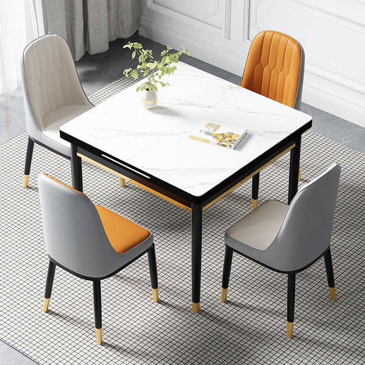 Industrial Style Stone 31.5''Dining Table Square 4 Legs Table for Dining Room Clearhalo ' dining_table' 'Dining Tables & Seating' 'Dining Tables' 'furn' 'furn_dining_table' 'Furniture' 'furniture_dining_table' 'Kitchen & Dining Furniture' 'kitchen&dining_furn' 'kitchen' 'kitchen_dining_table' 3902273