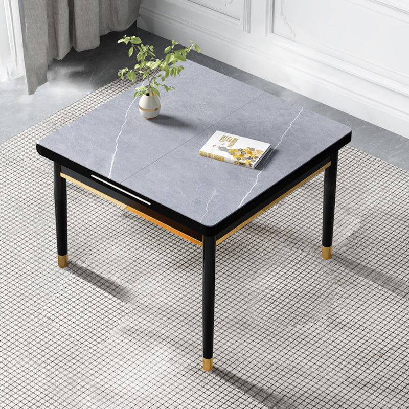 Industrial Style Stone 31.5''Dining Table Square 4 Legs Table for Dining Room Gray Without Chairs Clearhalo ' dining_table' 'Dining Tables & Seating' 'Dining Tables' 'furn' 'furn_dining_table' 'Furniture' 'furniture_dining_table' 'Kitchen & Dining Furniture' 'kitchen&dining_furn' 'kitchen' 'kitchen_dining_table' 3902274