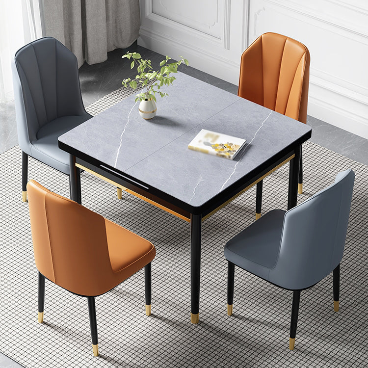 Industrial Style Stone 31.5''Dining Table Square 4 Legs Table for Dining Room Clearhalo ' dining_table' 'Dining Tables & Seating' 'Dining Tables' 'furn' 'furn_dining_table' 'Furniture' 'furniture_dining_table' 'Kitchen & Dining Furniture' 'kitchen&dining_furn' 'kitchen' 'kitchen_dining_table' 3902276
