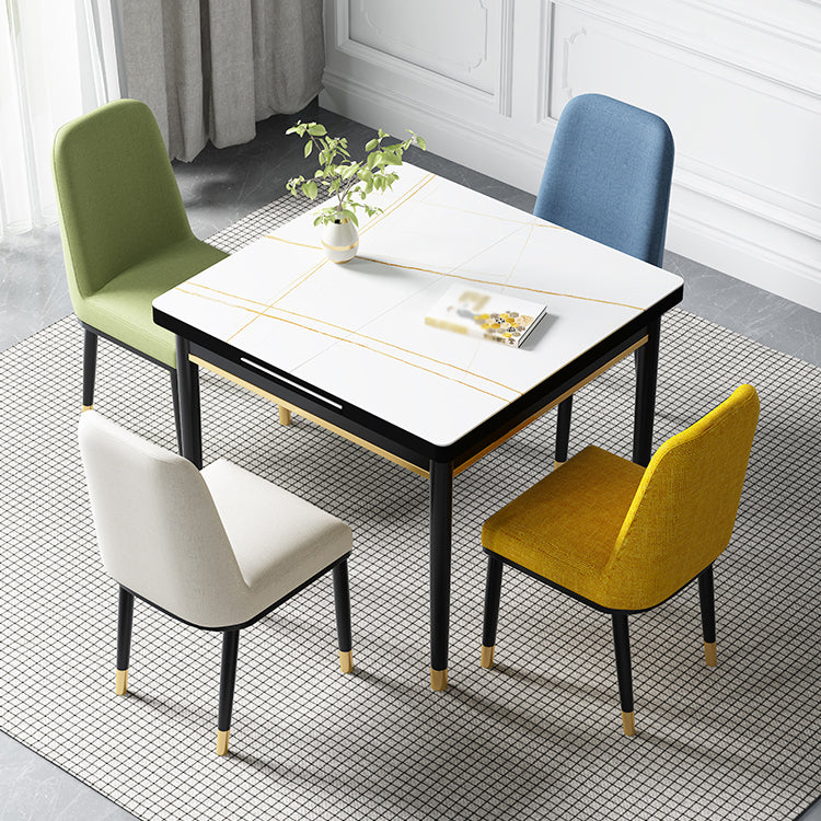 Industrial Style Stone 31.5''Dining Table Square 4 Legs Table for Dining Room Clearhalo ' dining_table' 'Dining Tables & Seating' 'Dining Tables' 'furn' 'furn_dining_table' 'Furniture' 'furniture_dining_table' 'Kitchen & Dining Furniture' 'kitchen&dining_furn' 'kitchen' 'kitchen_dining_table' 3902277