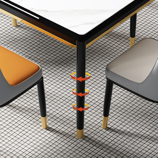 Industrial Style Stone 31.5''Dining Table Square 4 Legs Table for Dining Room Clearhalo ' dining_table' 'Dining Tables & Seating' 'Dining Tables' 'furn' 'furn_dining_table' 'Furniture' 'furniture_dining_table' 'Kitchen & Dining Furniture' 'kitchen&dining_furn' 'kitchen' 'kitchen_dining_table' 3902281