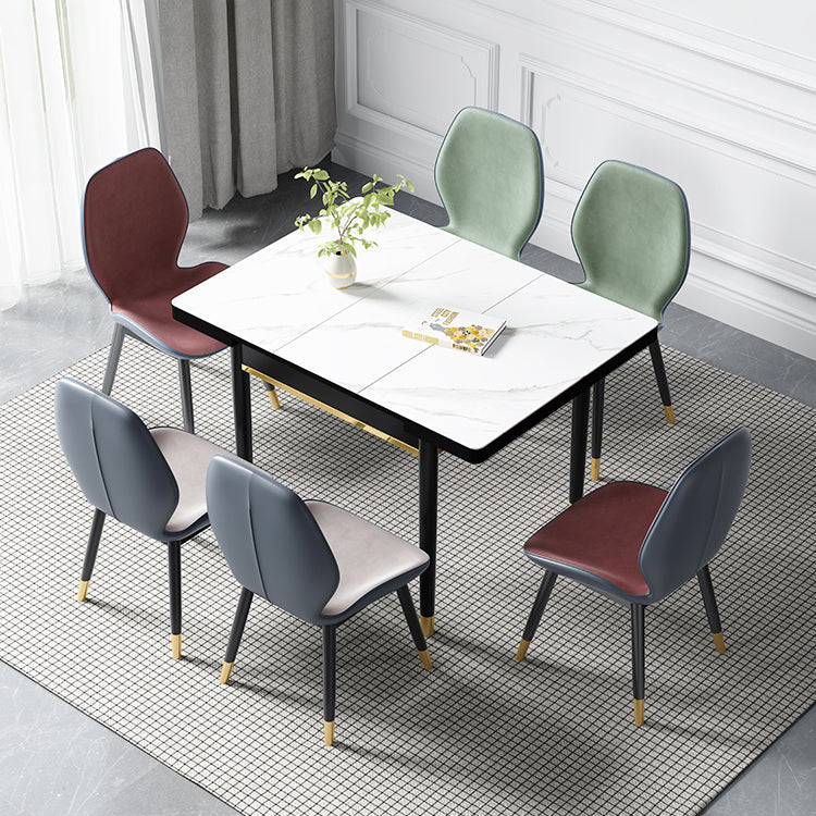 Industrial Style Stone 31.5''Dining Table Square 4 Legs Table for Dining Room Clearhalo ' dining_table' 'Dining Tables & Seating' 'Dining Tables' 'furn' 'furn_dining_table' 'Furniture' 'furniture_dining_table' 'Kitchen & Dining Furniture' 'kitchen&dining_furn' 'kitchen' 'kitchen_dining_table' 3902284