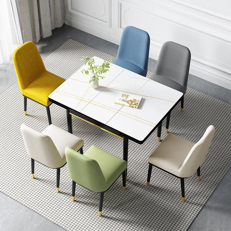 Industrial Style Stone 31.5''Dining Table Square 4 Legs Table for Dining Room Clearhalo ' dining_table' 'Dining Tables & Seating' 'Dining Tables' 'furn' 'furn_dining_table' 'Furniture' 'furniture_dining_table' 'Kitchen & Dining Furniture' 'kitchen&dining_furn' 'kitchen' 'kitchen_dining_table' 3902286