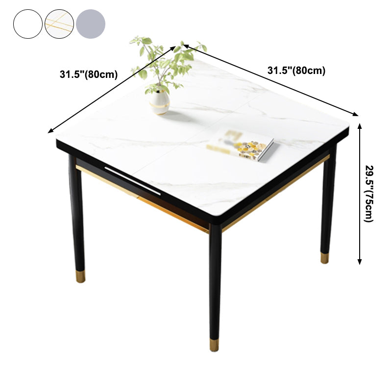 Industrial Style Stone 31.5''Dining Table Square 4 Legs Table for Dining Room Clearhalo ' dining_table' 'Dining Tables & Seating' 'Dining Tables' 'furn' 'furn_dining_table' 'Furniture' 'furniture_dining_table' 'Kitchen & Dining Furniture' 'kitchen&dining_furn' 'kitchen' 'kitchen_dining_table' 3902288