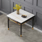Industrial Style Extendable Stone Dining Table Square 31.5'' Table for Home White Without Chairs Clearhalo ' dining_table' 'Dining Tables & Seating' 'Dining Tables' 'furn' 'furn_dining_table' 'Furniture' 'furniture_dining_table' 'Kitchen & Dining Furniture' 'kitchen&dining_furn' 'kitchen' 'kitchen_dining_table' 3902290