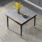 Industrial Style Extendable Stone Dining Table Square 31.5'' Table for Home Gray Without Chairs Clearhalo ' dining_table' 'Dining Tables & Seating' 'Dining Tables' 'furn' 'furn_dining_table' 'Furniture' 'furniture_dining_table' 'Kitchen & Dining Furniture' 'kitchen&dining_furn' 'kitchen' 'kitchen_dining_table' 3902291