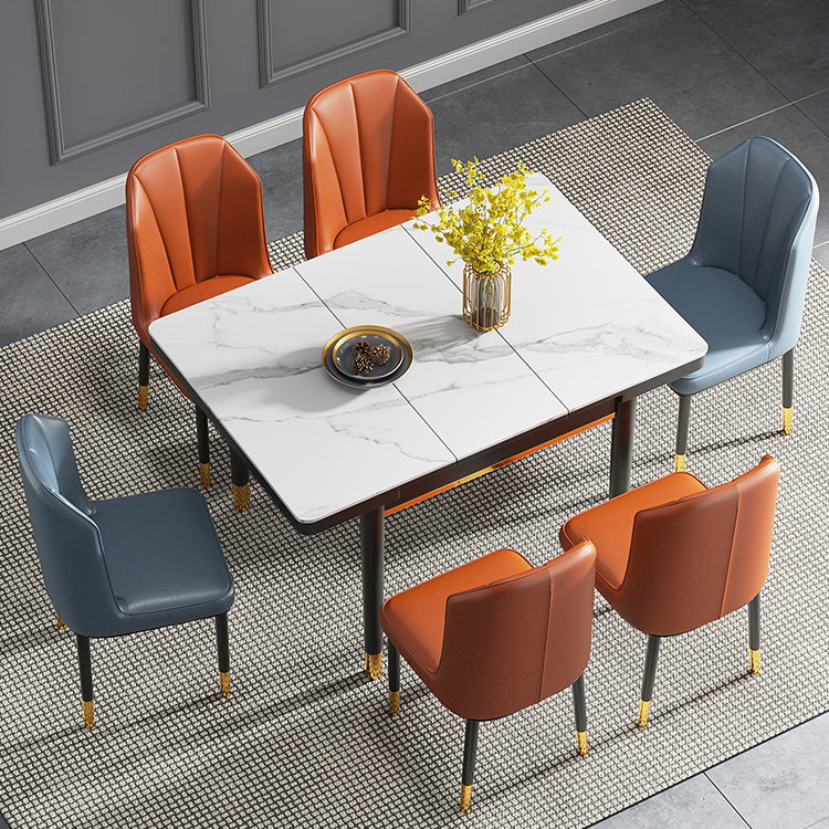 Industrial Style Extendable Stone Dining Table Square 31.5'' Table for Home Clearhalo ' dining_table' 'Dining Tables & Seating' 'Dining Tables' 'furn' 'furn_dining_table' 'Furniture' 'furniture_dining_table' 'Kitchen & Dining Furniture' 'kitchen&dining_furn' 'kitchen' 'kitchen_dining_table' 3902292