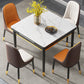 Industrial Style Extendable Stone Dining Table Square 31.5'' Table for Home Clearhalo ' dining_table' 'Dining Tables & Seating' 'Dining Tables' 'furn' 'furn_dining_table' 'Furniture' 'furniture_dining_table' 'Kitchen & Dining Furniture' 'kitchen&dining_furn' 'kitchen' 'kitchen_dining_table' 3902303