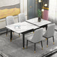 Rectangle 4 Legs Home Furniture Stone Dining Room Collection with Drop Leaf Clearhalo ' dining_table' 'Dining Tables & Seating' 'Dining Tables' 'furn' 'furn_dining_table' 'Furniture' 'furniture_dining_table' 'Kitchen & Dining Furniture' 'kitchen&dining_furn' 'kitchen' 'kitchen_dining_table' 3902307