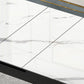 Rectangle 4 Legs Home Furniture Stone Dining Room Collection with Drop Leaf Clearhalo ' dining_table' 'Dining Tables & Seating' 'Dining Tables' 'furn' 'furn_dining_table' 'Furniture' 'furniture_dining_table' 'Kitchen & Dining Furniture' 'kitchen&dining_furn' 'kitchen' 'kitchen_dining_table' 3902314