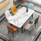 Rectangle 4 Legs Home Furniture Stone Dining Room Collection with Drop Leaf Clearhalo ' dining_table' 'Dining Tables & Seating' 'Dining Tables' 'furn' 'furn_dining_table' 'Furniture' 'furniture_dining_table' 'Kitchen & Dining Furniture' 'kitchen&dining_furn' 'kitchen' 'kitchen_dining_table' 3902317