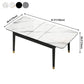Rectangle 4 Legs Home Furniture Stone Dining Room Collection with Drop Leaf Clearhalo ' dining_table' 'Dining Tables & Seating' 'Dining Tables' 'furn' 'furn_dining_table' 'Furniture' 'furniture_dining_table' 'Kitchen & Dining Furniture' 'kitchen&dining_furn' 'kitchen' 'kitchen_dining_table' 3902322