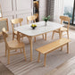 Traditional Luxury Dining Table Stone Dinner Table with Rubberwood Solid Wood Base Clearhalo ' dining_table' 'Dining Tables & Seating' 'Dining Tables' 'furn' 'furn_dining_table' 'Furniture' 'furniture_dining_table' 'Kitchen & Dining Furniture' 'kitchen&dining_furn' 'kitchen' 'kitchen_dining_table' 3902323