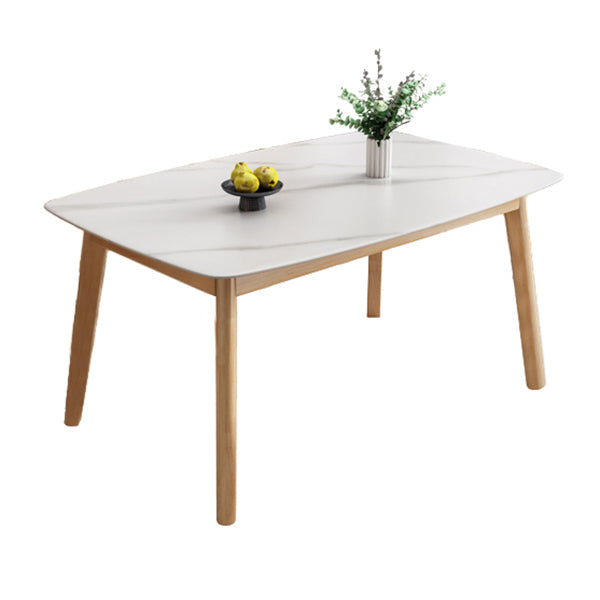 Traditional Luxury Dining Table Stone Dinner Table with Rubberwood Solid Wood Base Without Chairs Clearhalo ' dining_table' 'Dining Tables & Seating' 'Dining Tables' 'furn' 'furn_dining_table' 'Furniture' 'furniture_dining_table' 'Kitchen & Dining Furniture' 'kitchen&dining_furn' 'kitchen' 'kitchen_dining_table' 3902327