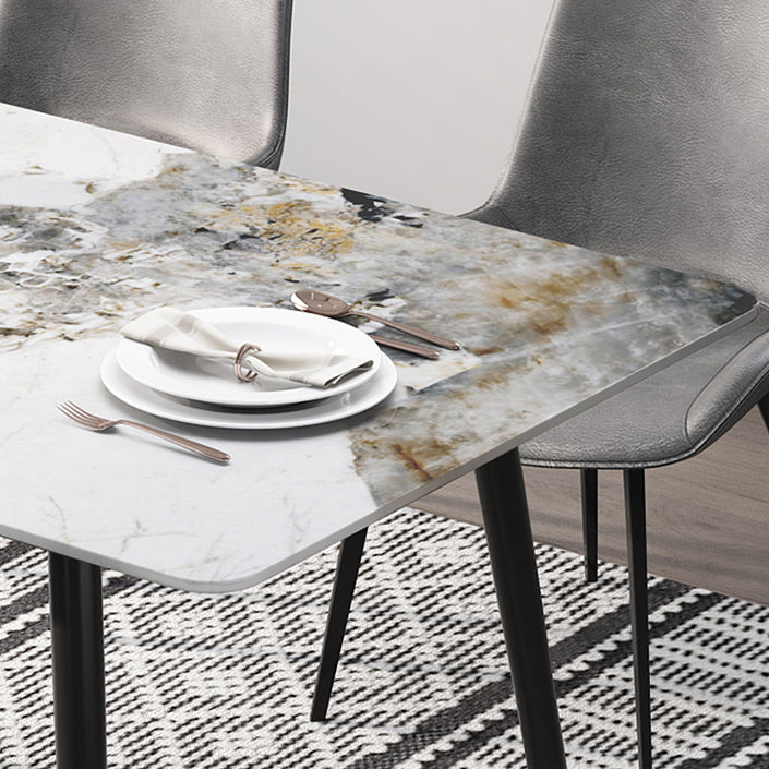 Industrial Style Rectangle Dining Site Table Stone Dining Room Home Furniture Clearhalo ' dining_table' 'Dining Tables & Seating' 'Dining Tables' 'furn' 'furn_dining_table' 'Furniture' 'furniture_dining_table' 'Kitchen & Dining Furniture' 'kitchen&dining_furn' 'kitchen' 'kitchen_dining_table' 3902336