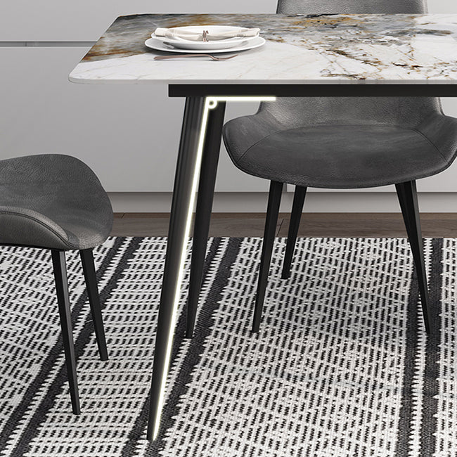 Industrial Style Rectangle Dining Site Table Stone Dining Room Home Furniture Clearhalo ' dining_table' 'Dining Tables & Seating' 'Dining Tables' 'furn' 'furn_dining_table' 'Furniture' 'furniture_dining_table' 'Kitchen & Dining Furniture' 'kitchen&dining_furn' 'kitchen' 'kitchen_dining_table' 3902339