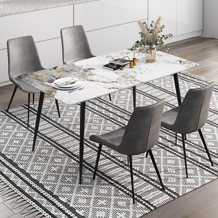 Industrial Style Rectangle Dining Site Table Stone Dining Room Home Furniture Clearhalo ' dining_table' 'Dining Tables & Seating' 'Dining Tables' 'furn' 'furn_dining_table' 'Furniture' 'furniture_dining_table' 'Kitchen & Dining Furniture' 'kitchen&dining_furn' 'kitchen' 'kitchen_dining_table' 3902340