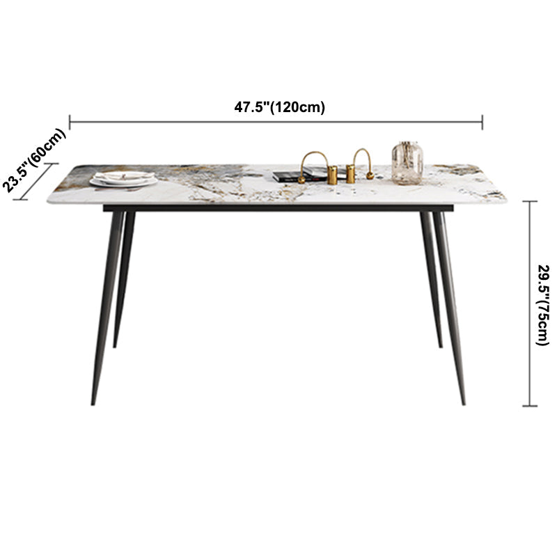 Industrial Style Rectangle Dining Site Table Stone Dining Room Home Furniture Clearhalo ' dining_table' 'Dining Tables & Seating' 'Dining Tables' 'furn' 'furn_dining_table' 'Furniture' 'furniture_dining_table' 'Kitchen & Dining Furniture' 'kitchen&dining_furn' 'kitchen' 'kitchen_dining_table' 3902342