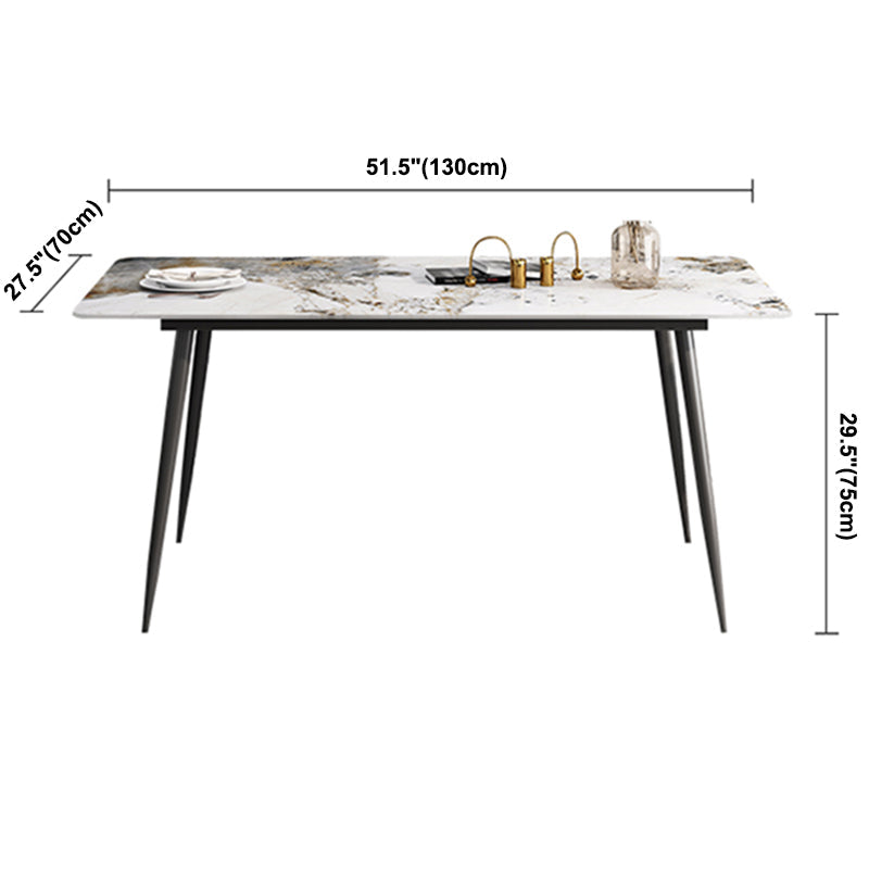 Industrial Style Rectangle Dining Site Table Stone Dining Room Home Furniture Clearhalo ' dining_table' 'Dining Tables & Seating' 'Dining Tables' 'furn' 'furn_dining_table' 'Furniture' 'furniture_dining_table' 'Kitchen & Dining Furniture' 'kitchen&dining_furn' 'kitchen' 'kitchen_dining_table' 3902345