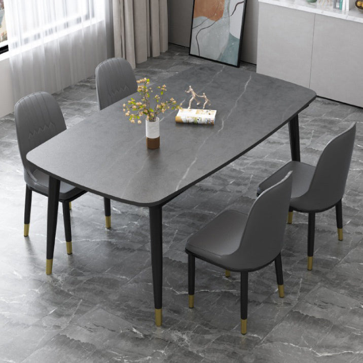 Traditional Luxury Rectangle Dining Site Table Stone Dining Room Home Furniture for Home Gray Without Chairs Clearhalo ' dining_table' 'Dining Tables & Seating' 'Dining Tables' 'furn' 'furn_dining_table' 'Furniture' 'furniture_dining_table' 'Kitchen & Dining Furniture' 'kitchen&dining_furn' 'kitchen' 'kitchen_dining_table' 3902348