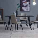 Metal Industrial Rectangle Dining Table Black Sintered Stone Table with 4 Legs Clearhalo ' dining_table' 'Dining Tables & Seating' 'Dining Tables' 'furn' 'furn_dining_table' 'Furniture' 'furniture_dining_table' 'Kitchen & Dining Furniture' 'kitchen&dining_furn' 'kitchen' 'kitchen_dining_table' 3902363