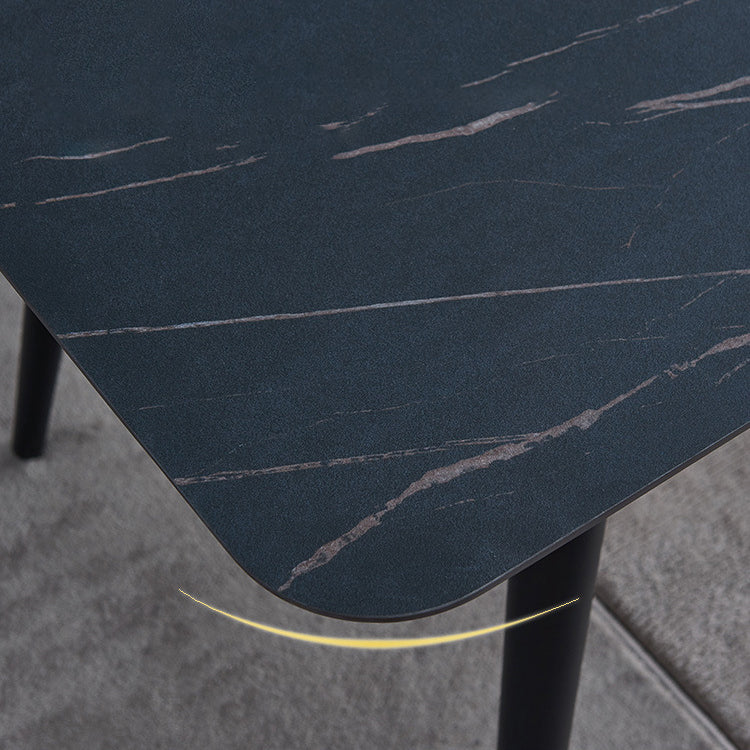 Metal Industrial Rectangle Dining Table Black Sintered Stone Table with 4 Legs Clearhalo ' dining_table' 'Dining Tables & Seating' 'Dining Tables' 'furn' 'furn_dining_table' 'Furniture' 'furniture_dining_table' 'Kitchen & Dining Furniture' 'kitchen&dining_furn' 'kitchen' 'kitchen_dining_table' 3902367