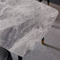 Rectangle 4 Legs Luxury Dining Table Grey Tone Fixed Table of Sintered Stone Clearhalo ' dining_table' 'Dining Tables & Seating' 'Dining Tables' 'furn' 'furn_dining_table' 'Furniture' 'furniture_dining_table' 'Kitchen & Dining Furniture' 'kitchen&dining_furn' 'kitchen' 'kitchen_dining_table' 3902378