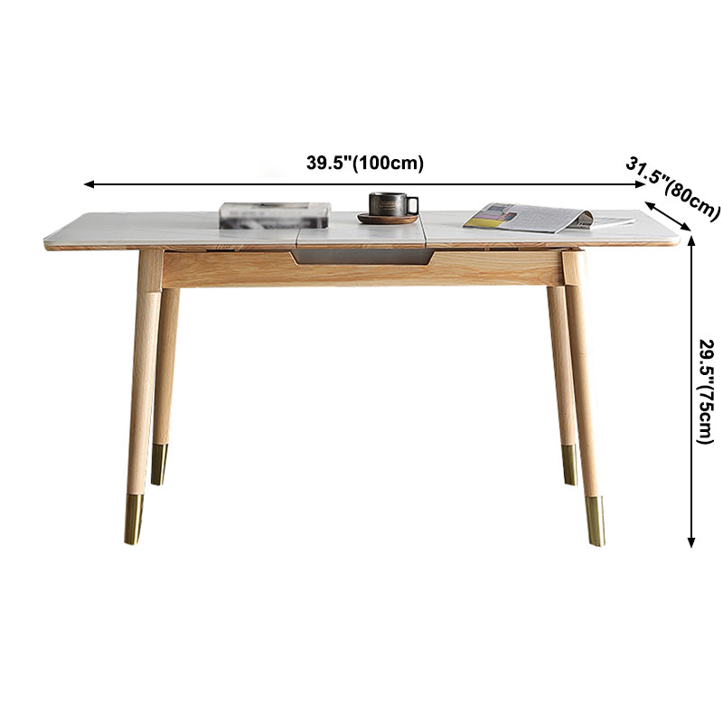 Stone 4-foot Dinette Table Traditional Luxury Extendable Dining Table for Home Clearhalo ' dining_table' 'Dining Tables & Seating' 'Dining Tables' 'furn' 'furn_dining_table' 'Furniture' 'furniture_dining_table' 'Kitchen & Dining Furniture' 'kitchen&dining_furn' 'kitchen' 'kitchen_dining_table' 3902400