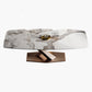 Glam Sintered Stone Rectangle Dining Table Kitchen Standard Dining Table with Pedestal Base Pandora Gold Violet Clearhalo ' dining_table' 'Dining Tables & Seating' 'Dining Tables' 'furn' 'furn_dining_table' 'Furniture' 'furniture_dining_table' 'Kitchen & Dining Furniture' 'kitchen&dining_furn' 'kitchen' 'kitchen_dining_table' 3902405