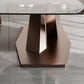 Glam Sintered Stone Rectangle Dining Table Kitchen Standard Dining Table with Pedestal Base Clearhalo ' dining_table' 'Dining Tables & Seating' 'Dining Tables' 'furn' 'furn_dining_table' 'Furniture' 'furniture_dining_table' 'Kitchen & Dining Furniture' 'kitchen&dining_furn' 'kitchen' 'kitchen_dining_table' 3902412