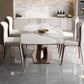 Glam Sintered Stone Rectangle Dining Table Kitchen Standard Dining Table with Pedestal Base Clearhalo ' dining_table' 'Dining Tables & Seating' 'Dining Tables' 'furn' 'furn_dining_table' 'Furniture' 'furniture_dining_table' 'Kitchen & Dining Furniture' 'kitchen&dining_furn' 'kitchen' 'kitchen_dining_table' 3902416