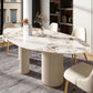 Metal Traditional Luxury Oval Dining Table Sintered Stone Table with White Legs Clearhalo ' dining_table' 'Dining Tables & Seating' 'Dining Tables' 'furn' 'furn_dining_table' 'Furniture' 'furniture_dining_table' 'Kitchen & Dining Furniture' 'kitchen&dining_furn' 'kitchen' 'kitchen_dining_table' 3902424