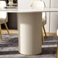 Metal Traditional Luxury Oval Dining Table Sintered Stone Table with White Legs Clearhalo ' dining_table' 'Dining Tables & Seating' 'Dining Tables' 'furn' 'furn_dining_table' 'Furniture' 'furniture_dining_table' 'Kitchen & Dining Furniture' 'kitchen&dining_furn' 'kitchen' 'kitchen_dining_table' 3902429