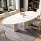 Metal Traditional Luxury Oval Dining Table Sintered Stone Table with White Legs Clearhalo ' dining_table' 'Dining Tables & Seating' 'Dining Tables' 'furn' 'furn_dining_table' 'Furniture' 'furniture_dining_table' 'Kitchen & Dining Furniture' 'kitchen&dining_furn' 'kitchen' 'kitchen_dining_table' 3902433