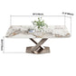 Metal Traditional Luxury Rectangular Dining Table Sintered Stone Table with Pedestal Clearhalo ' dining_table' 'Dining Tables & Seating' 'Dining Tables' 'furn' 'furn_dining_table' 'Furniture' 'furniture_dining_table' 'Kitchen & Dining Furniture' 'kitchen&dining_furn' 'kitchen' 'kitchen_dining_table' 3902450