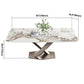Metal Traditional Luxury Rectangular Dining Table Sintered Stone Table with Pedestal Clearhalo ' dining_table' 'Dining Tables & Seating' 'Dining Tables' 'furn' 'furn_dining_table' 'Furniture' 'furniture_dining_table' 'Kitchen & Dining Furniture' 'kitchen&dining_furn' 'kitchen' 'kitchen_dining_table' 3902452