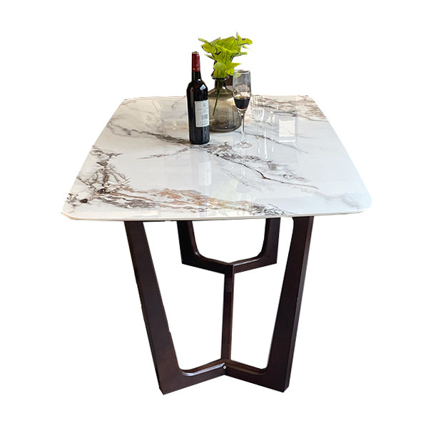 Industrial White Sintered Stone Top Dining Table Rectangle Standard Dining Table for Kitchen Without Chairs Clearhalo ' dining_table' 'Dining Tables & Seating' 'Dining Tables' 'furn' 'furn_dining_table' 'Furniture' 'furniture_dining_table' 'Kitchen & Dining Furniture' 'kitchen&dining_furn' 'kitchen' 'kitchen_dining_table' 3902457