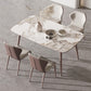 Metal Traditional Luxury Rectangle Dining Table Sintered Stone Top Table with 4 Legs Clearhalo ' dining_table' 'Dining Tables & Seating' 'Dining Tables' 'furn' 'furn_dining_table' 'Furniture' 'furniture_dining_table' 'Kitchen & Dining Furniture' 'kitchen&dining_furn' 'kitchen' 'kitchen_dining_table' 3902471