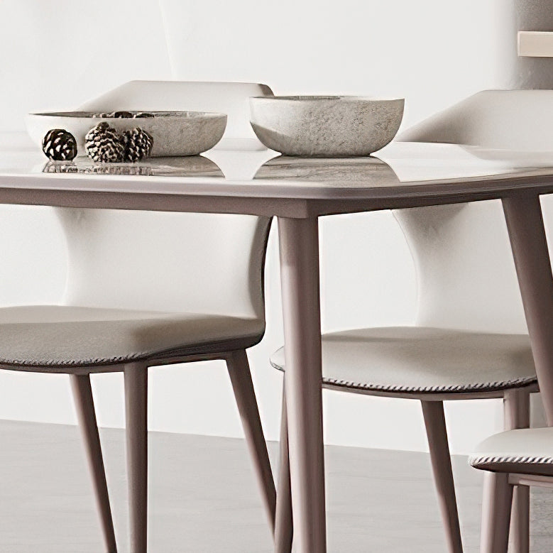 Metal Traditional Luxury Rectangle Dining Table Sintered Stone Top Table with 4 Legs Clearhalo ' dining_table' 'Dining Tables & Seating' 'Dining Tables' 'furn' 'furn_dining_table' 'Furniture' 'furniture_dining_table' 'Kitchen & Dining Furniture' 'kitchen&dining_furn' 'kitchen' 'kitchen_dining_table' 3902477