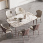 Metal Traditional Luxury Rectangle Dining Table Sintered Stone Top Table with 4 Legs Clearhalo ' dining_table' 'Dining Tables & Seating' 'Dining Tables' 'furn' 'furn_dining_table' 'Furniture' 'furniture_dining_table' 'Kitchen & Dining Furniture' 'kitchen&dining_furn' 'kitchen' 'kitchen_dining_table' 3902479