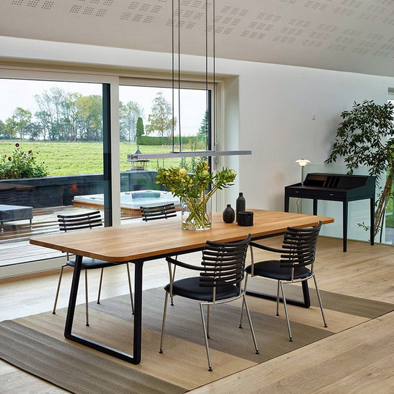Rectangle Shape Industrial Dining Table Wood Color Fixed Table with Solid Wood Clearhalo ' dining_table' 'Dining Tables & Seating' 'Dining Tables' 'furn' 'furn_dining_table' 'Furniture' 'furniture_dining_table' 'Kitchen & Dining Furniture' 'kitchen&dining_furn' 'kitchen' 'kitchen_dining_table' 3902484